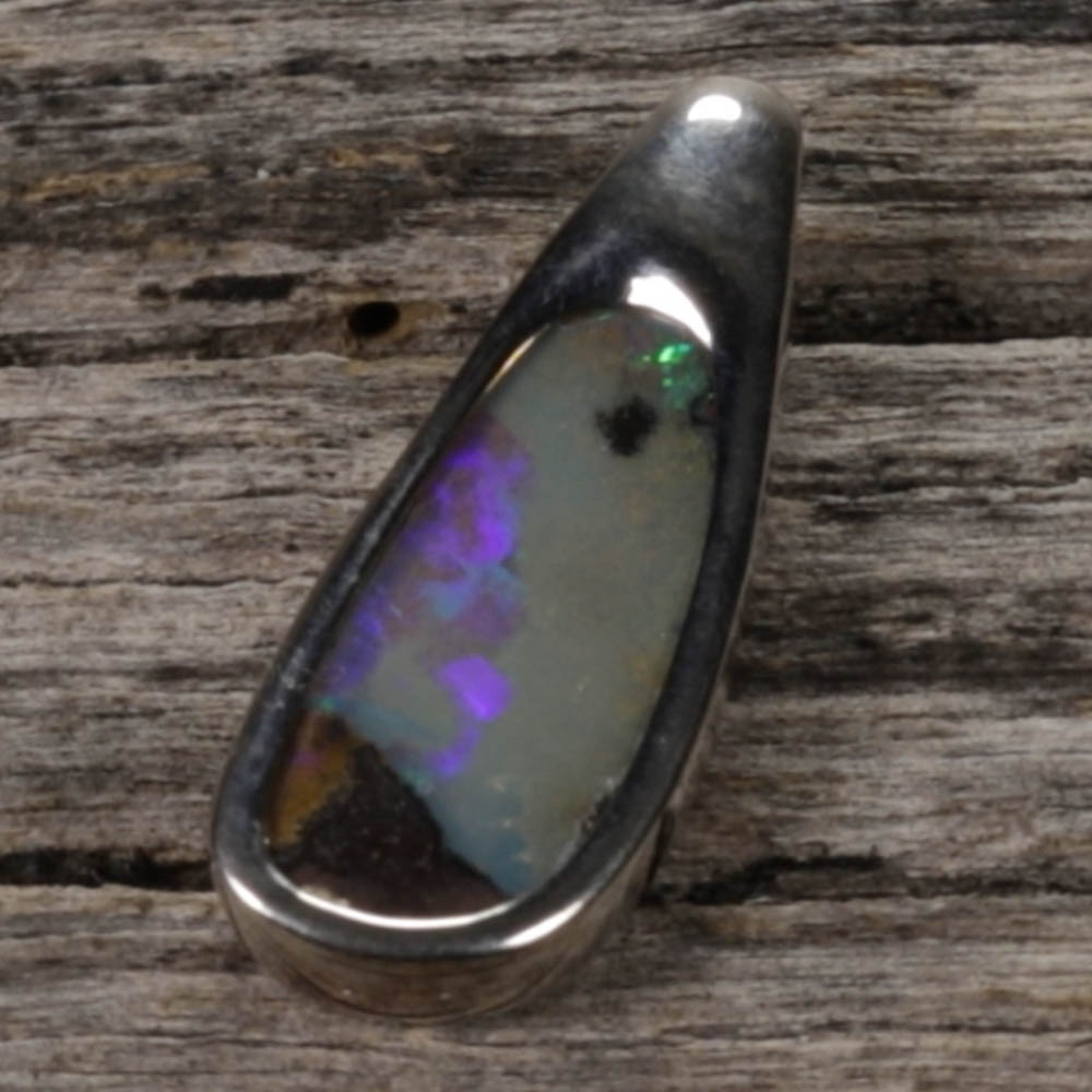 Australian Boulder Opal Sterling Silver Pendant - Pen705